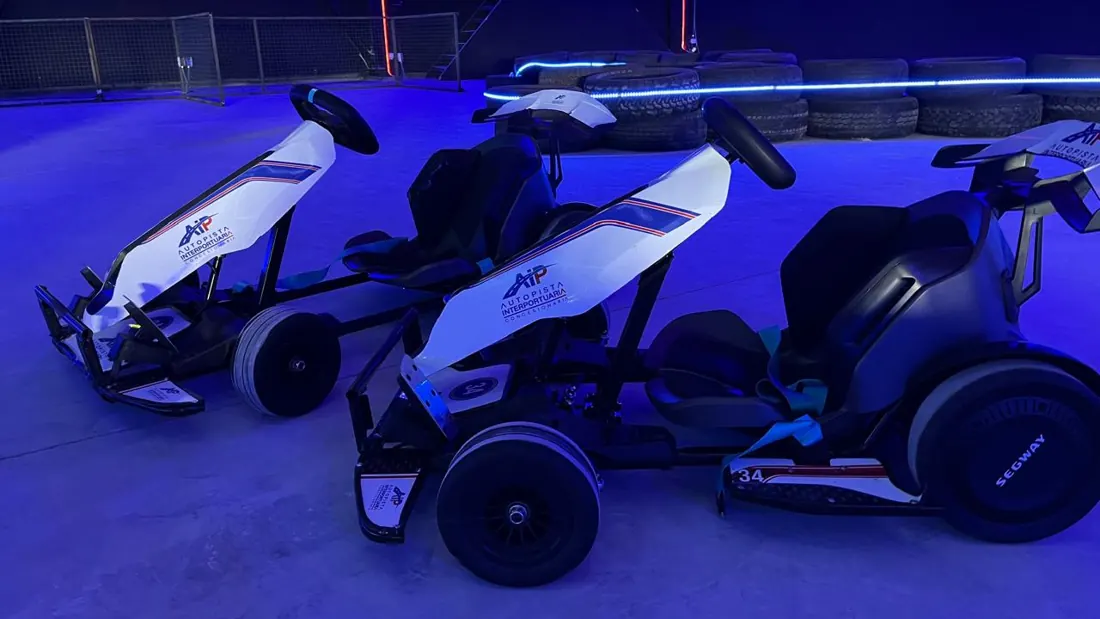 Karts Segway listos para correr, vista lateral
